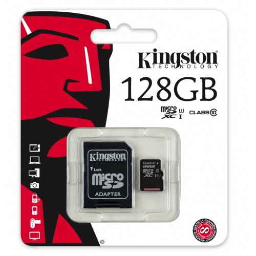 Карта памяти Kingston microSD 128Gb Class10  